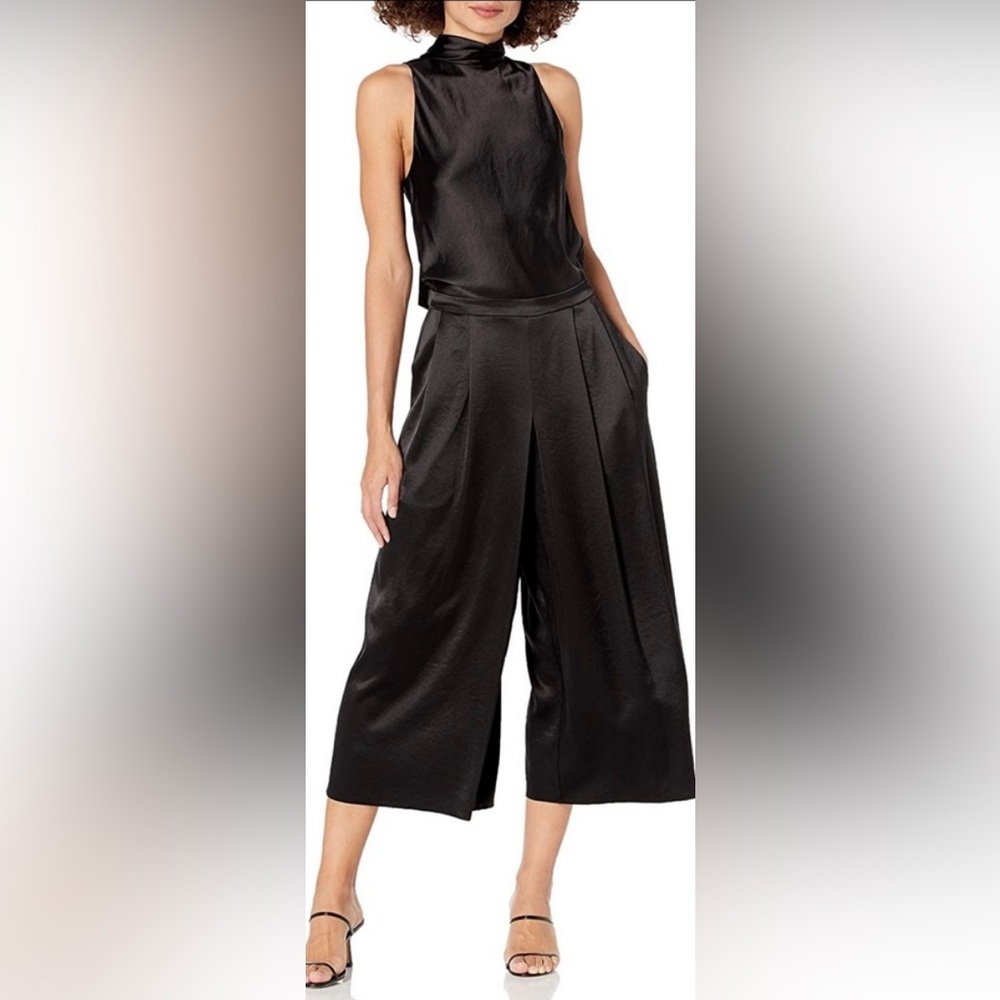 Vince Tie-neck Satin Jumpsuit